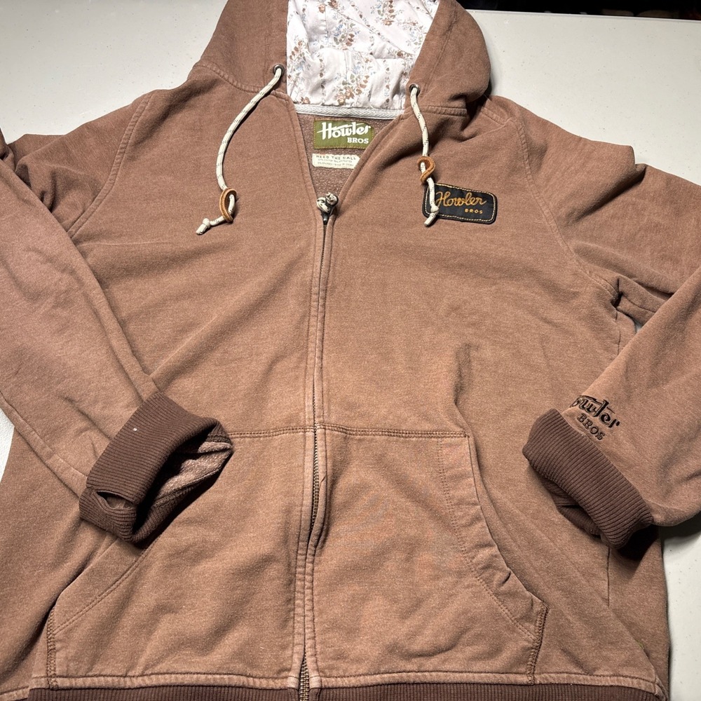 Howler Bros Heed The Call Select Full Zip Hoodie Chocolate Brown Size M